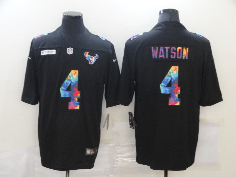 Men's Houston Texans Deshaun Watson #4 Black Game Jerseys