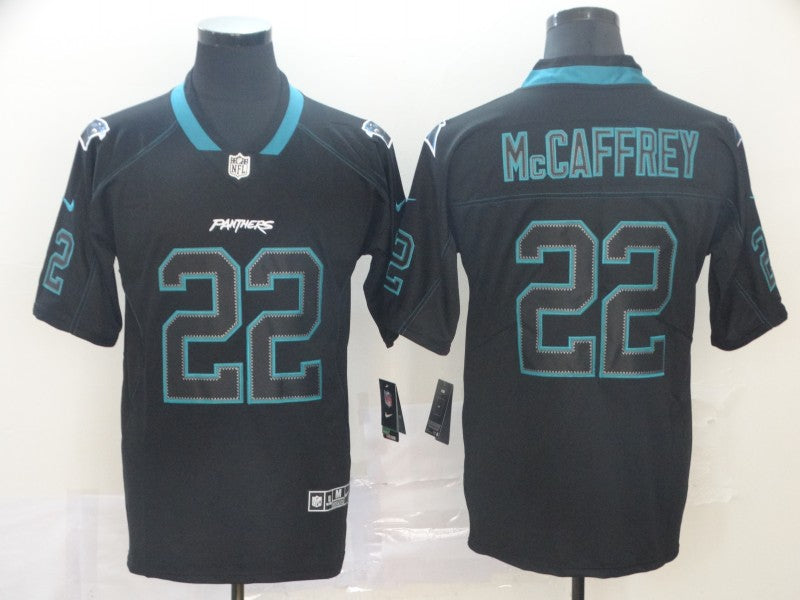 Men's Carolina Panthers Christian McCaffrey #22 Black Game Player Jerseys