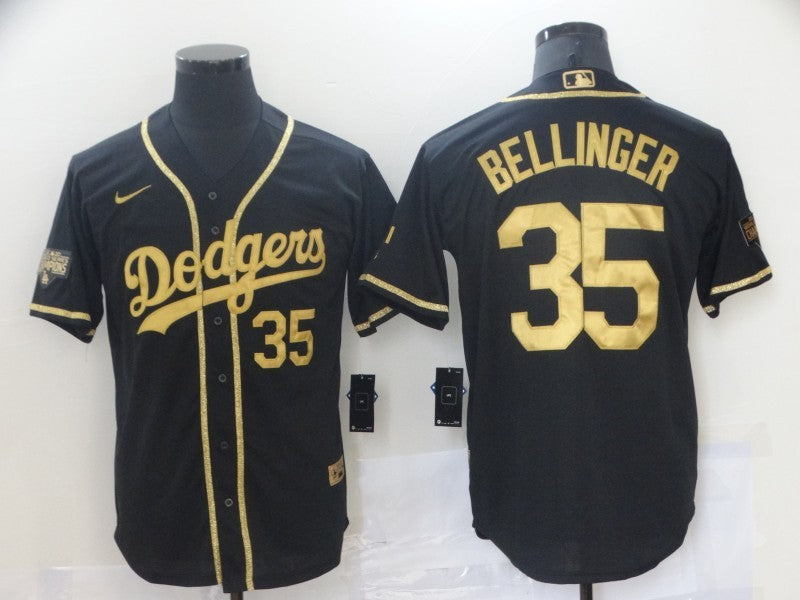 Men's Los Angeles Dodgers Cody Bellinger #35 Black Authentic Game Jerseys
