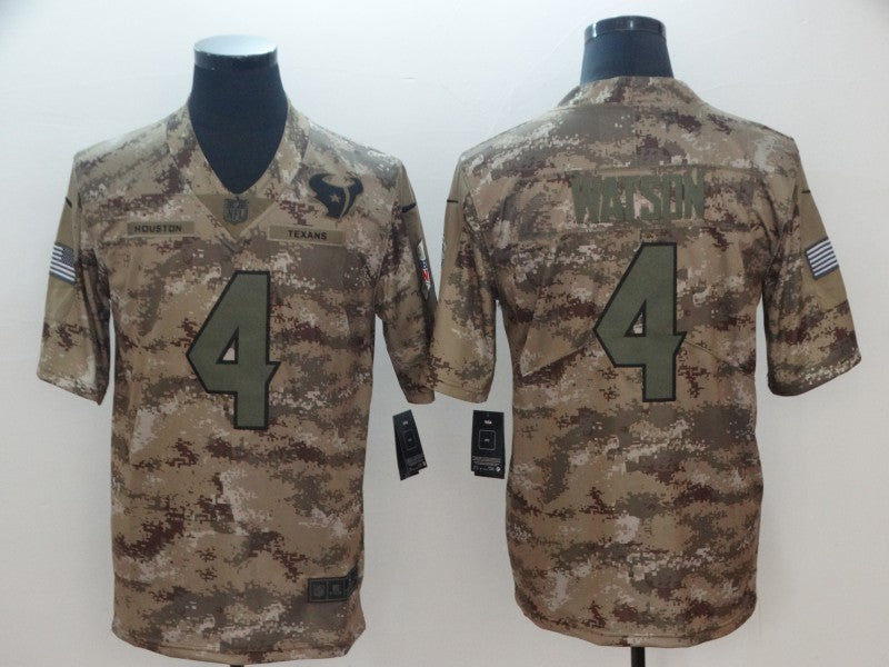 Men's Houston Texans Deshaun Watson #4 Camouflage Game Jerseys