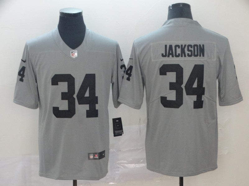 Men's Las Vegas Raiders Bo Jackson #34 Gray Inverted Legend Jerseys