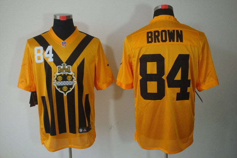 Men's Pittsburgh Steelers Antonio Brown #84 Gold Game Jerseys