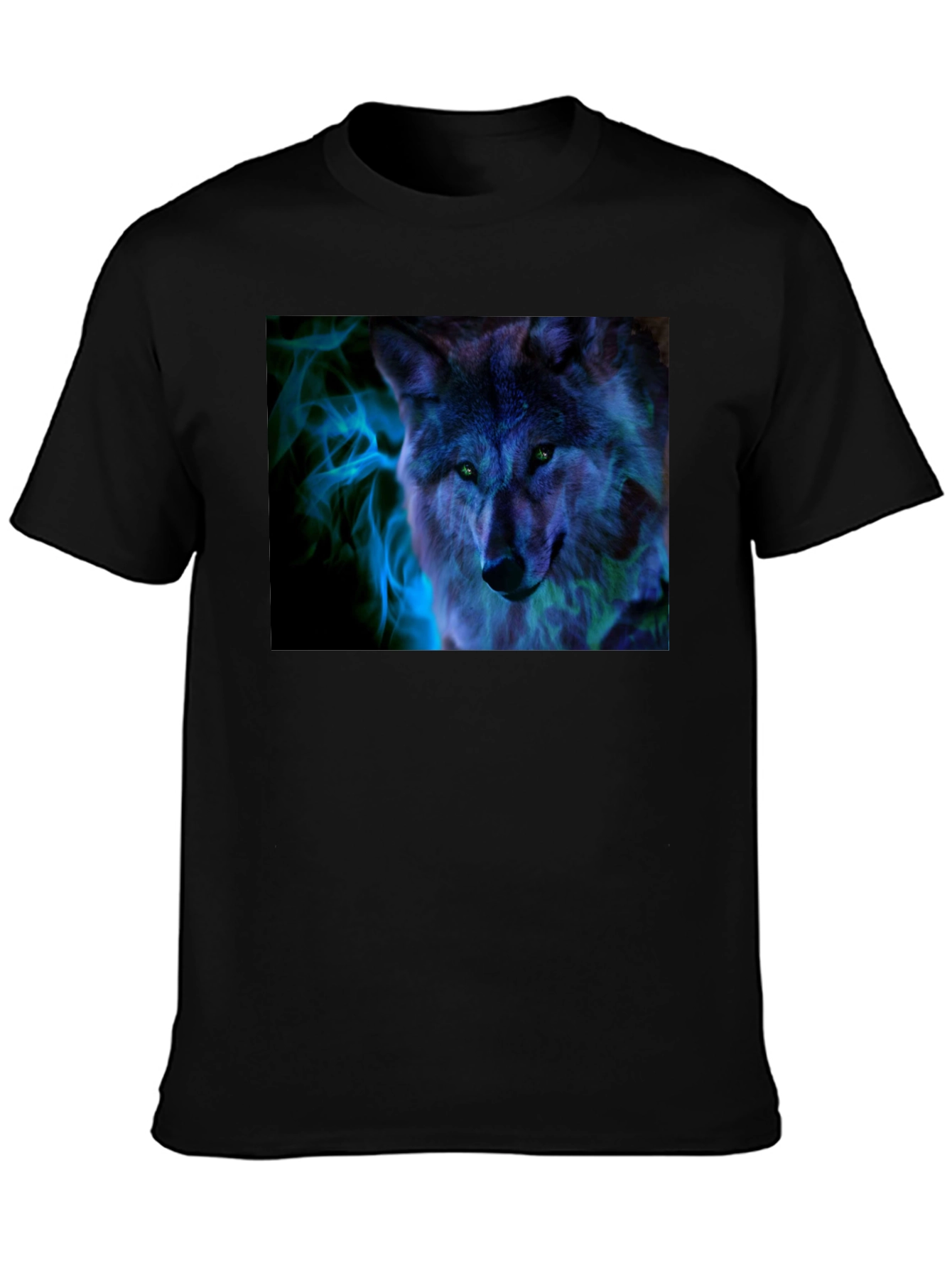 Wolf Graphic Print Black T-Shirt