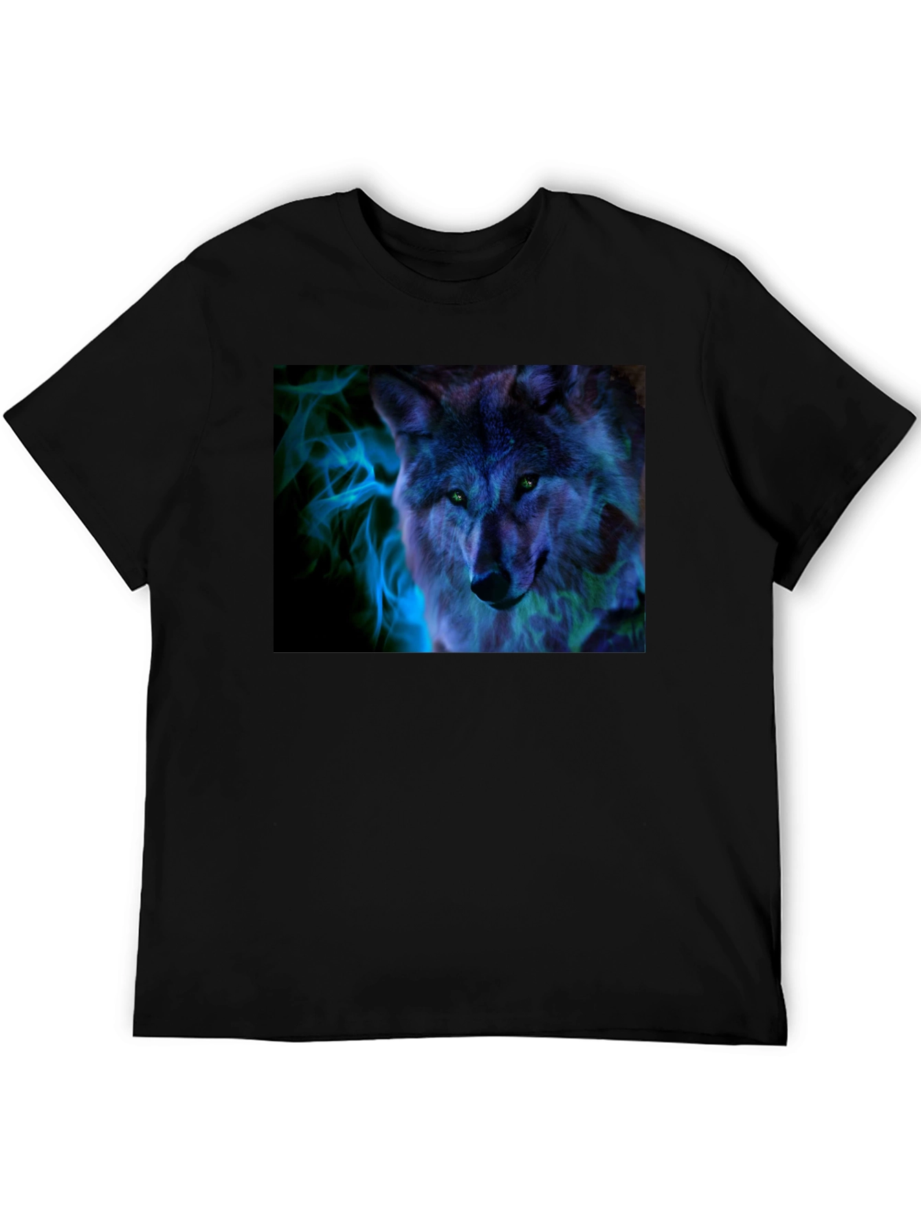 Wolf Graphic Print Black T-Shirt
