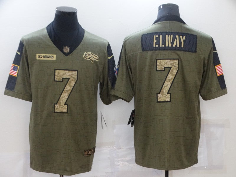 Men's Denver Broncos John Elway #7 Brown Game Player Jerseys