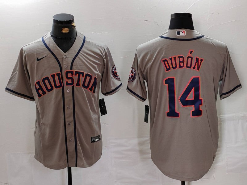 Men's Houston Astros Mauricio Dubon #14 Gray Road Replica Player Jerseys