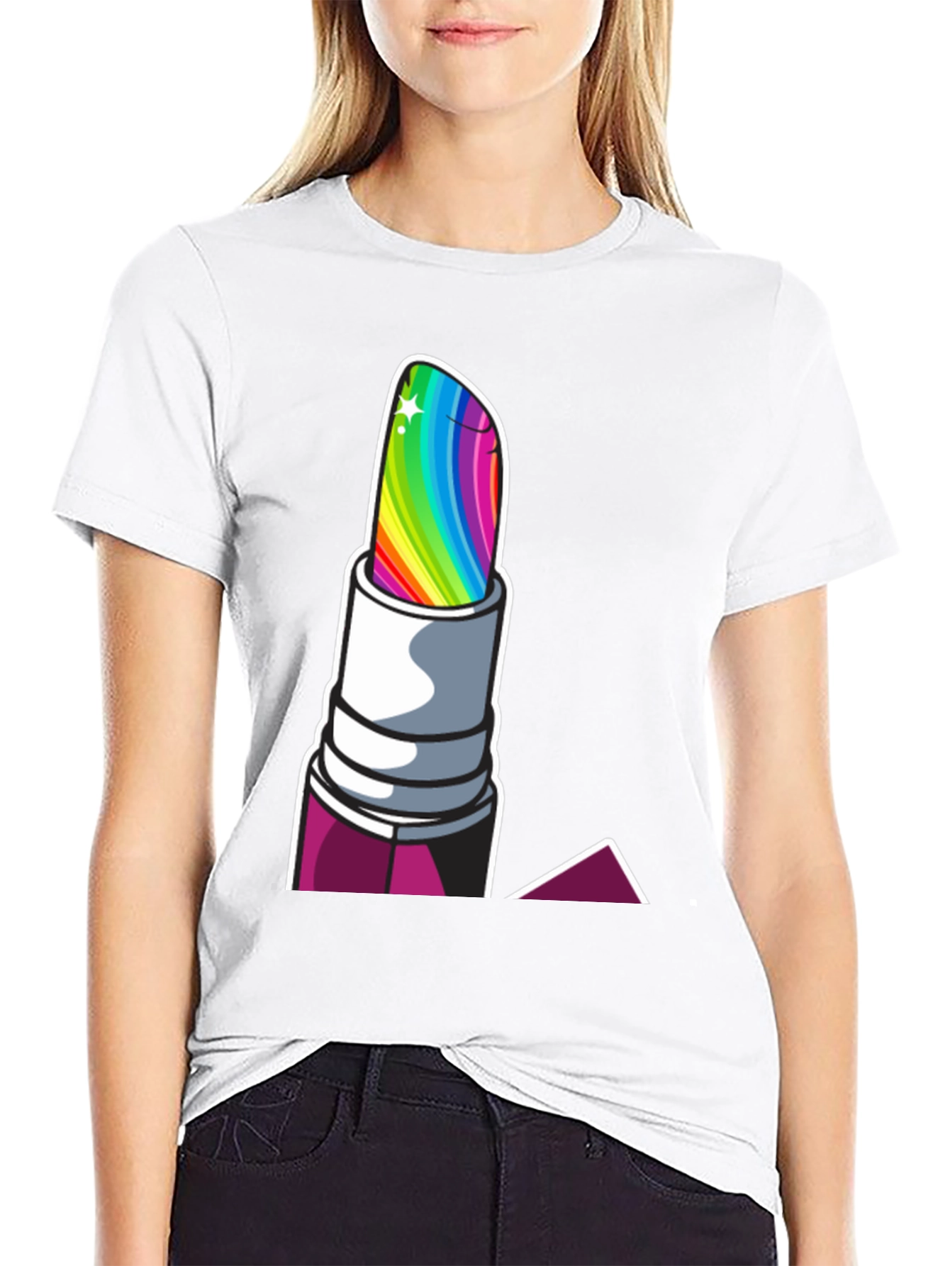 Rainbow Lipstick Graphic Tee - Pride Fashion