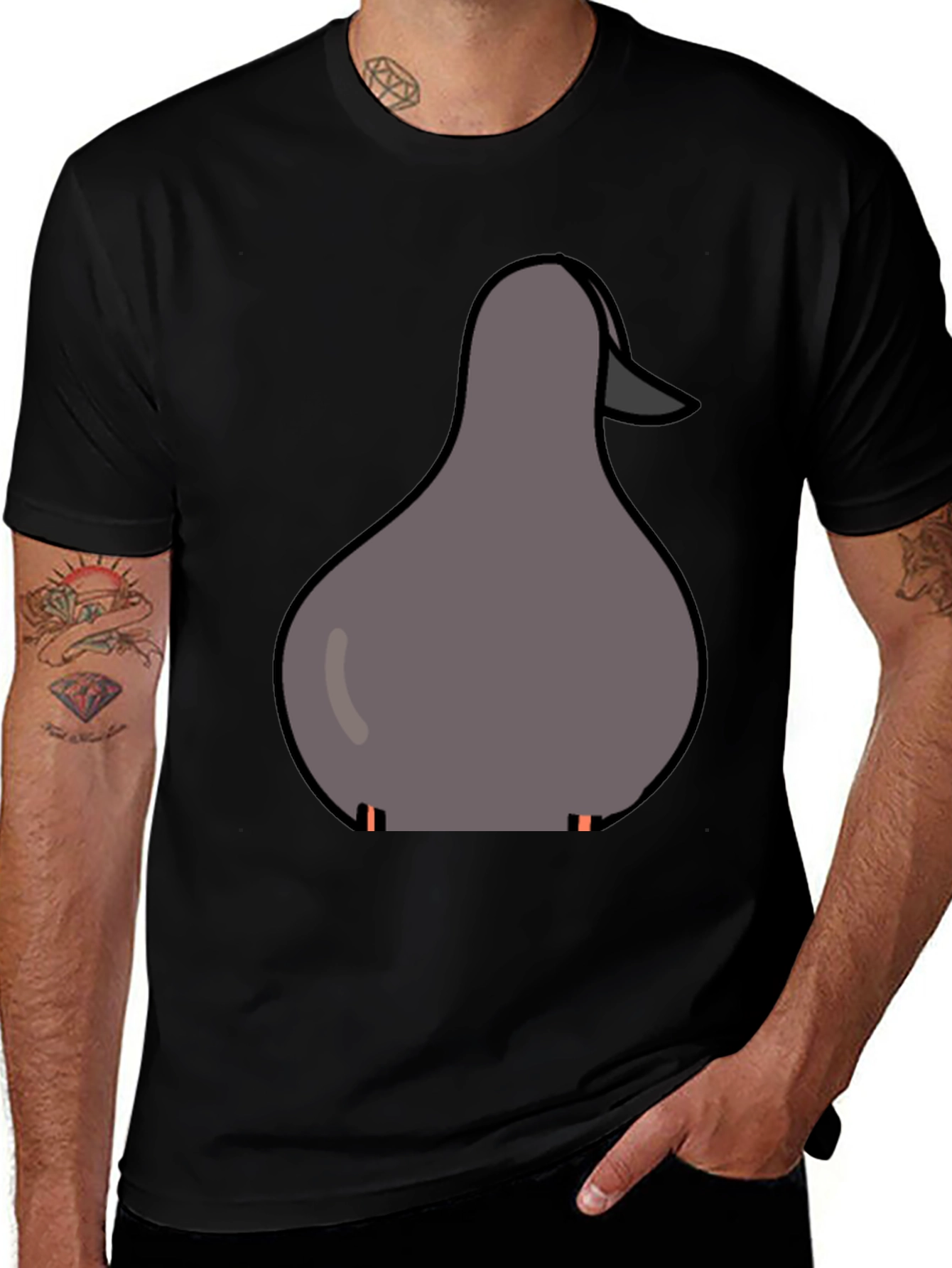 Duck Graphic Tee - Casual Black T-Shirt