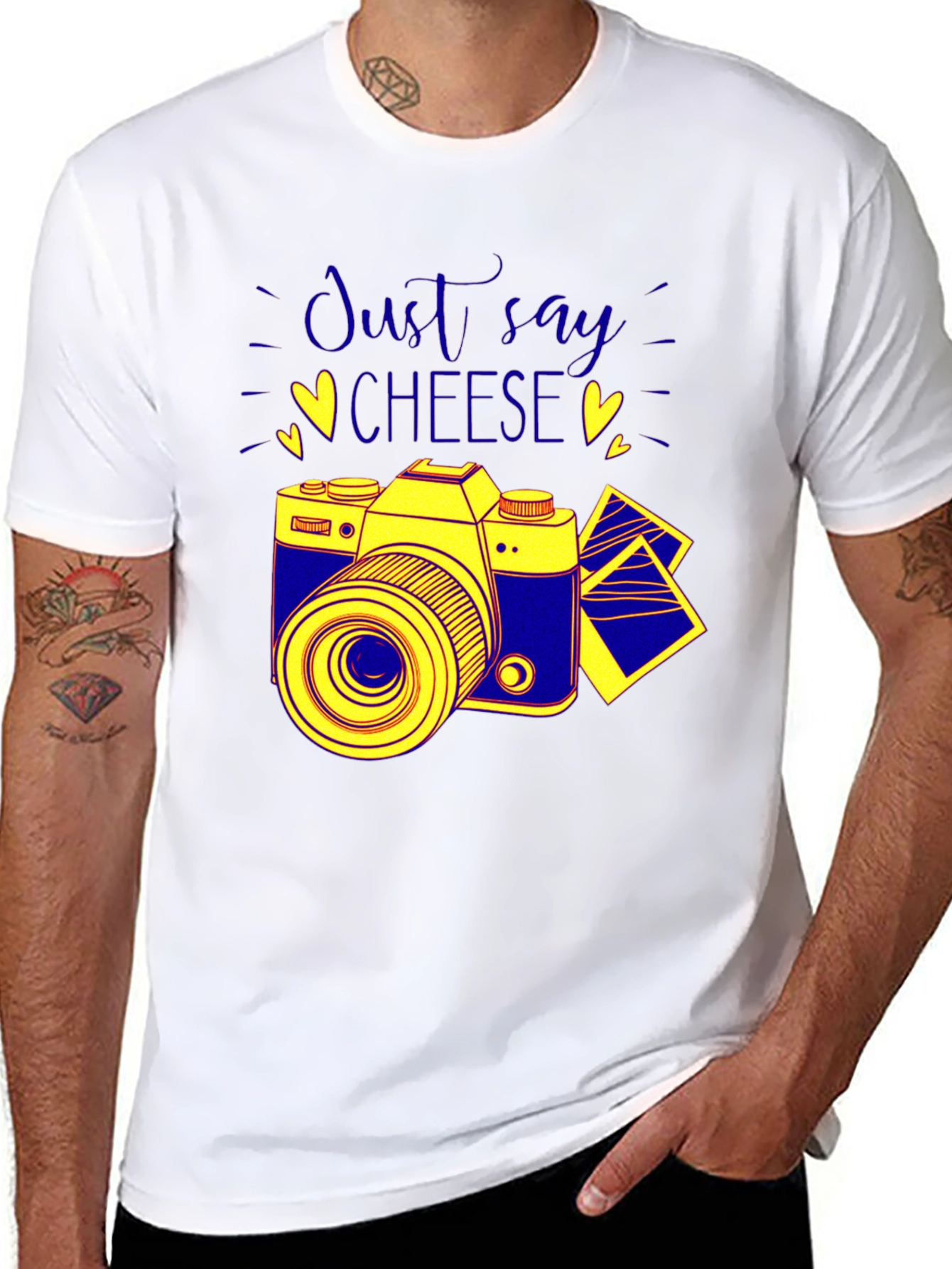 Just Say Cheese Camera Graphic T-Shirt