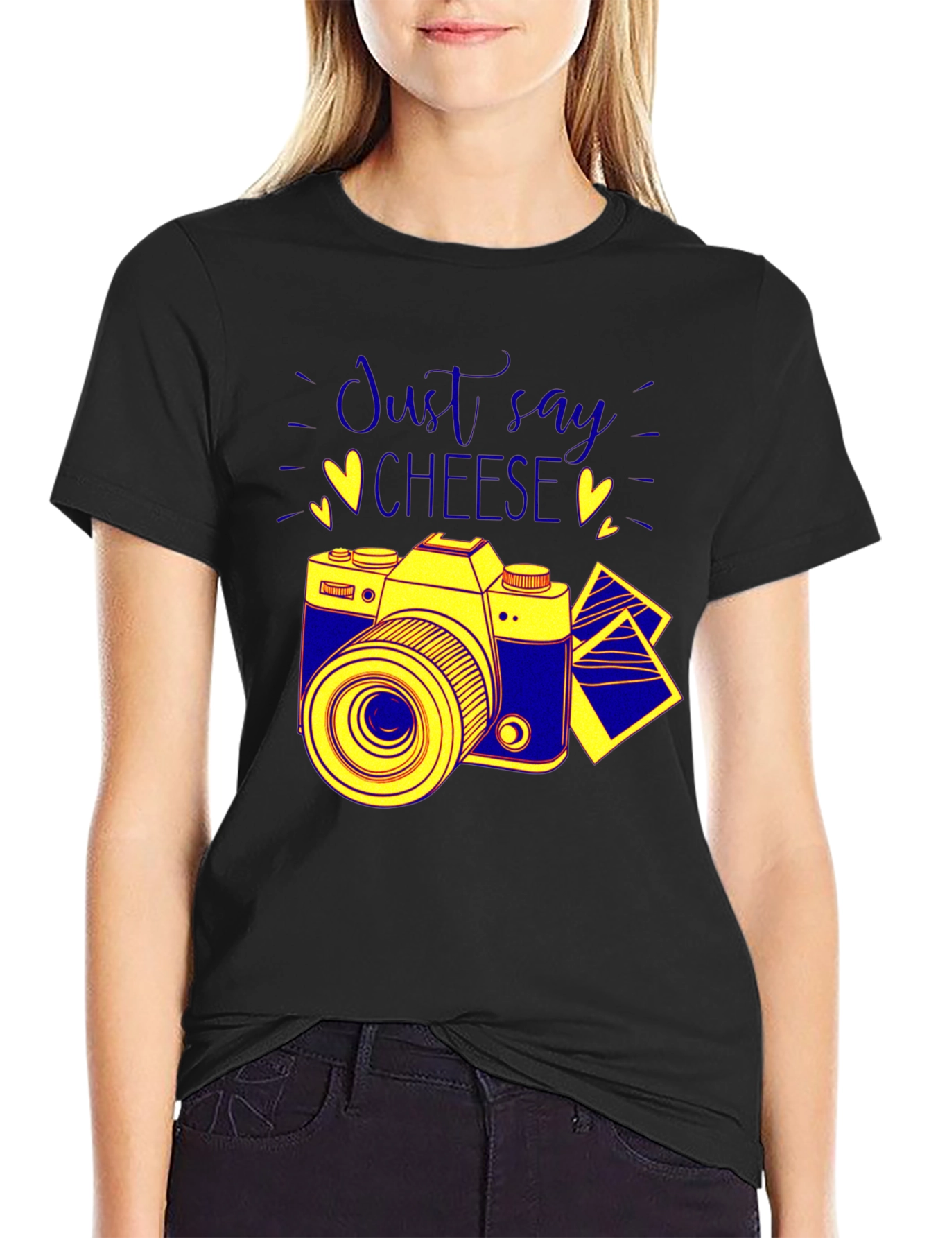 Just Say Cheese Camera Graphic T-Shirt