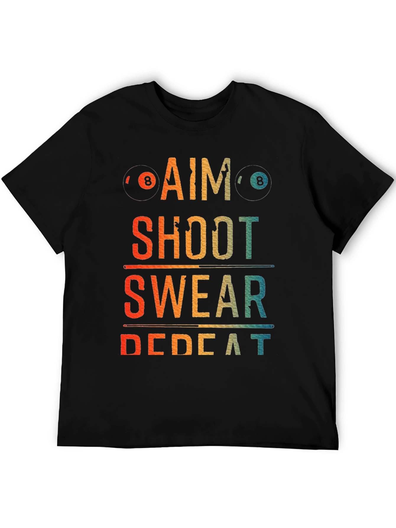 Billiards Aim Shoot Swear Repeat Graphic T-Shirt