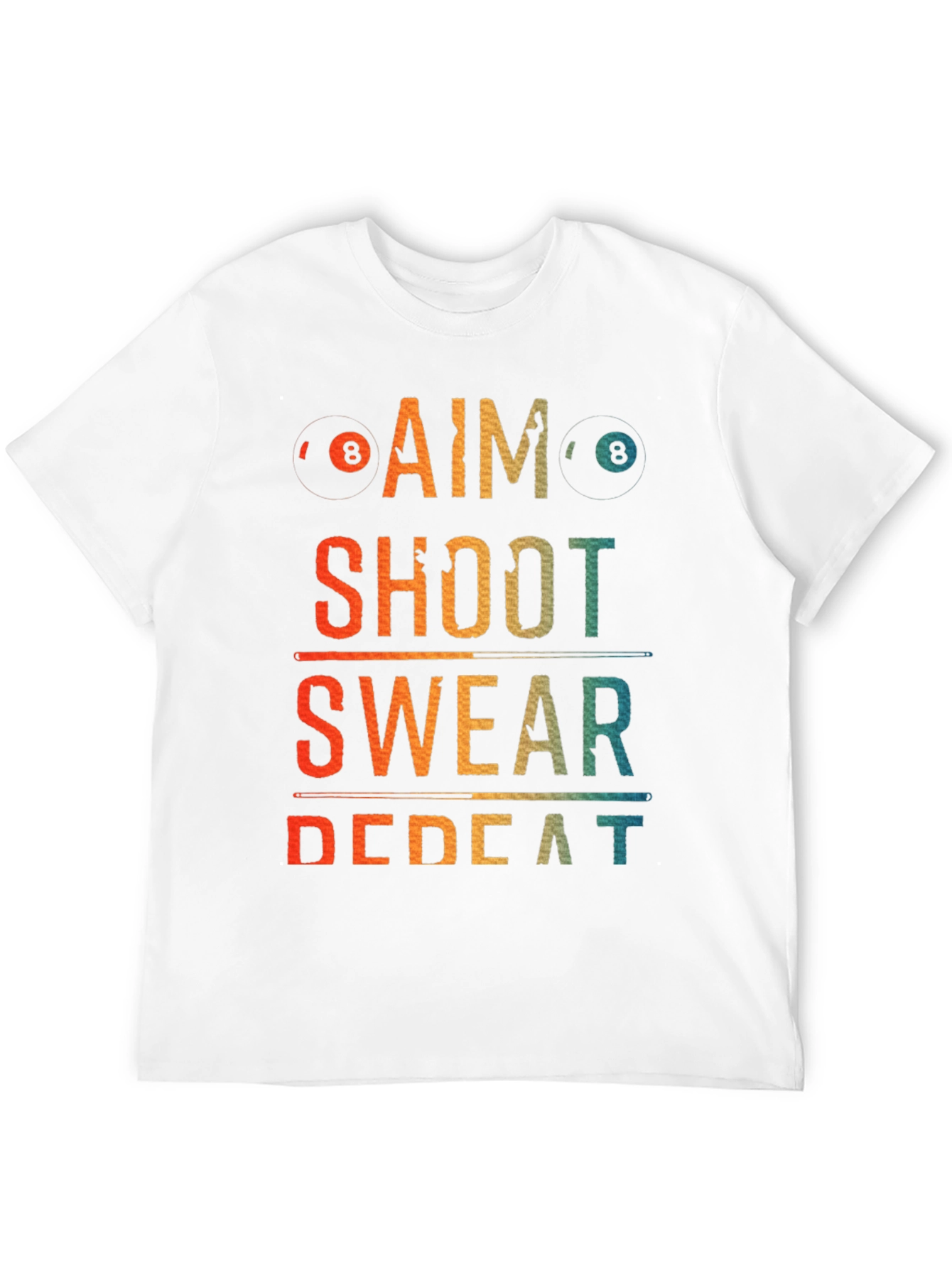 Billiards Aim Shoot Swear Repeat Graphic T-Shirt