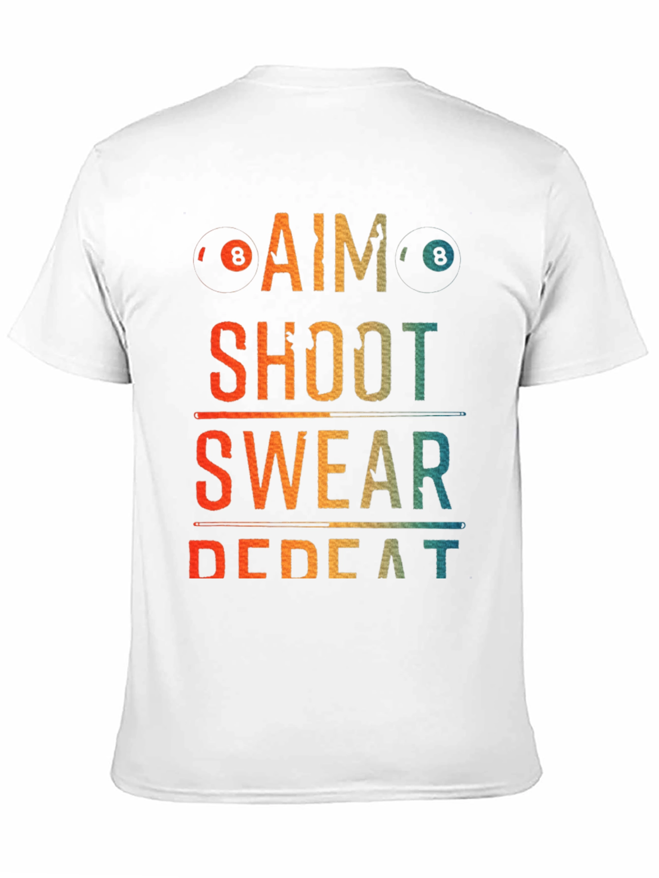 Billiards Aim Shoot Swear Repeat Graphic T-Shirt