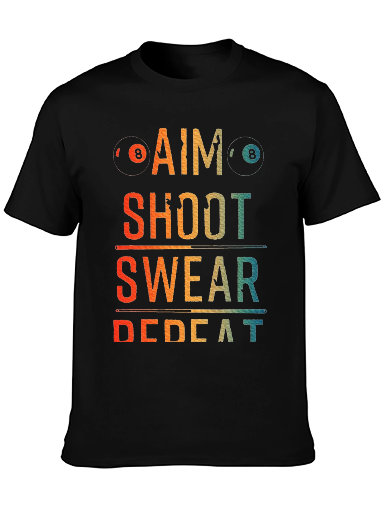 Billiards Aim Shoot Swear Repeat Graphic T-Shirt