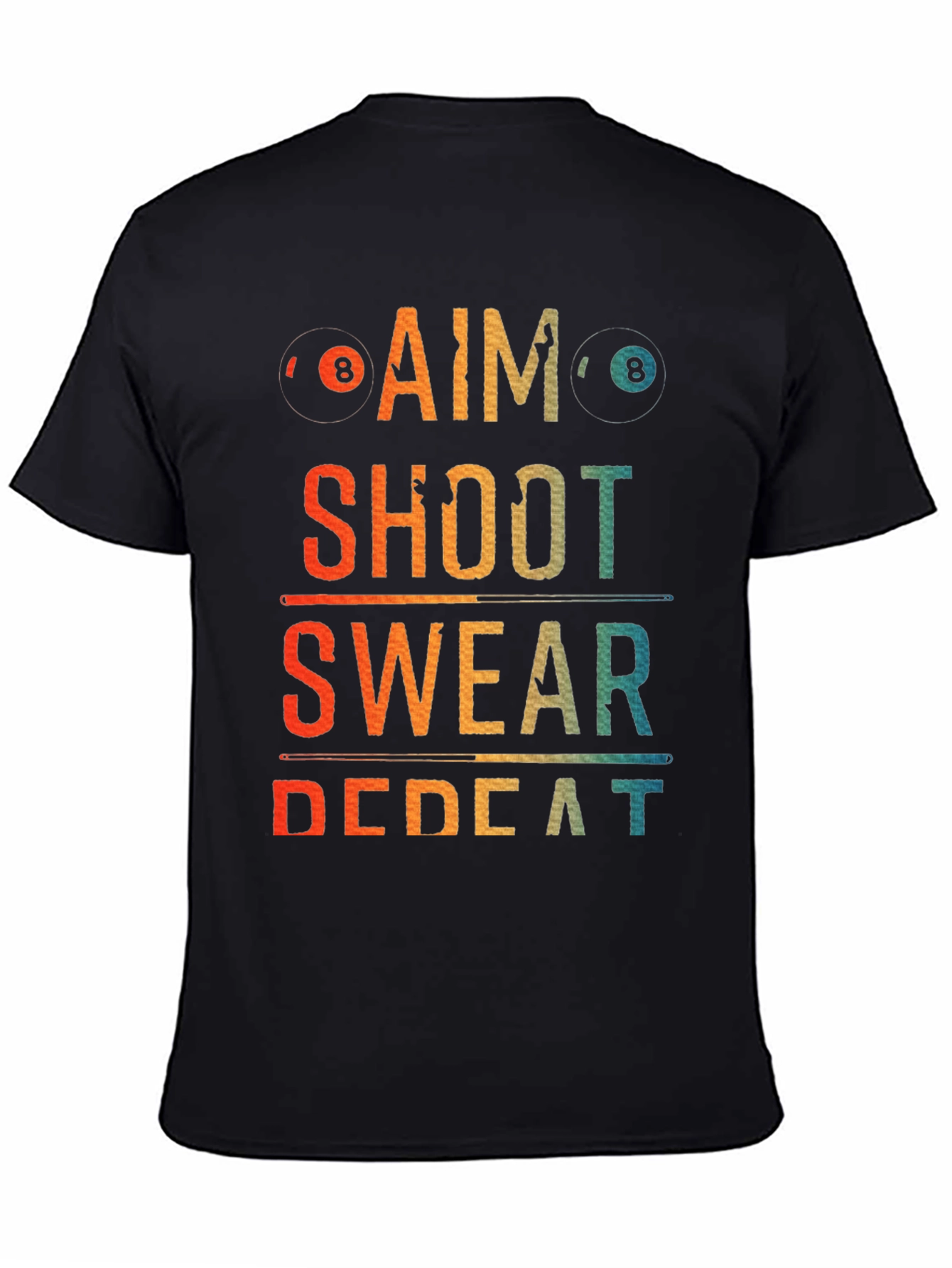 Billiards Aim Shoot Swear Repeat Graphic T-Shirt