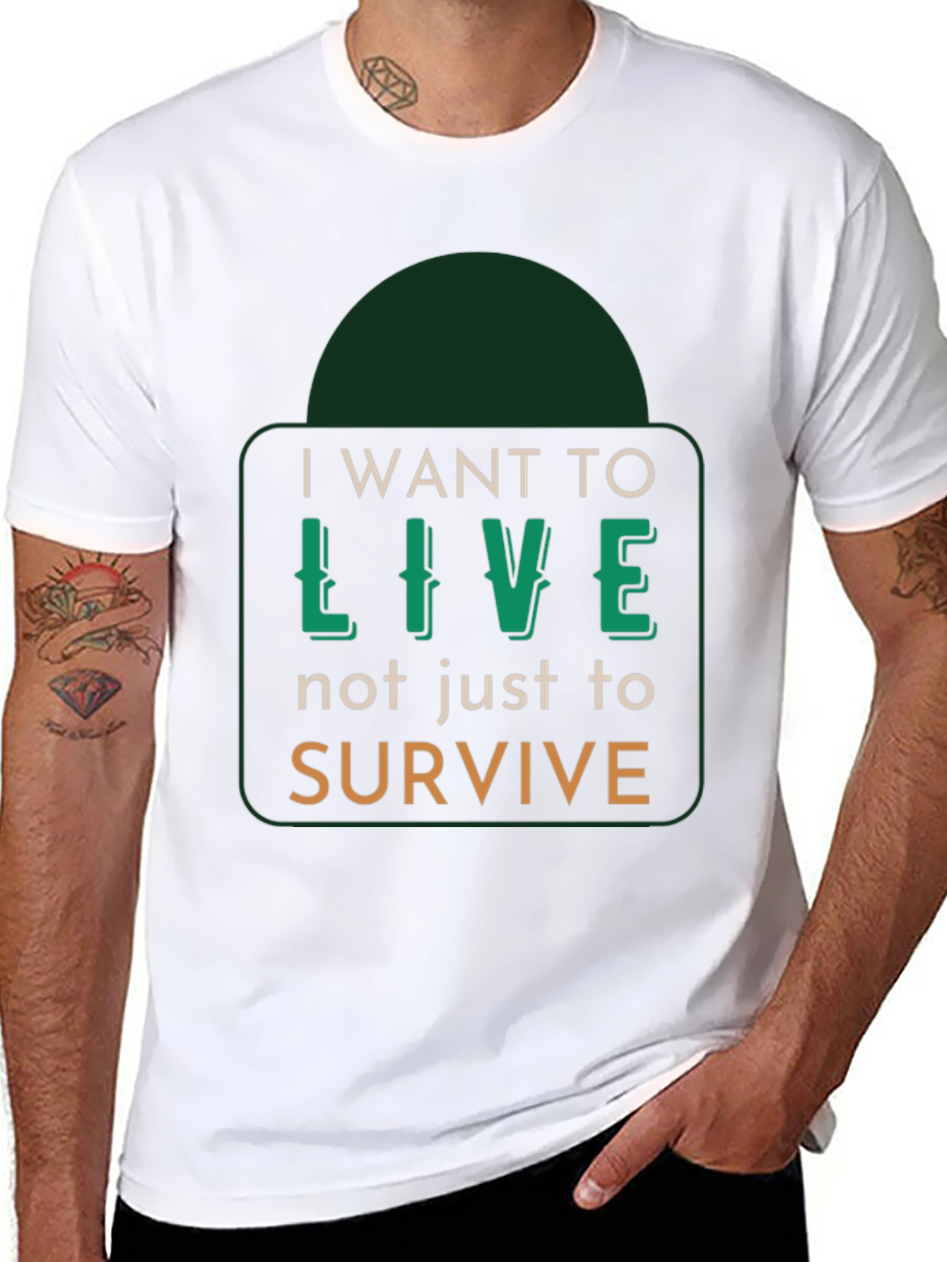 I Want to Live T-Shirt - Motivational Graphic Tee