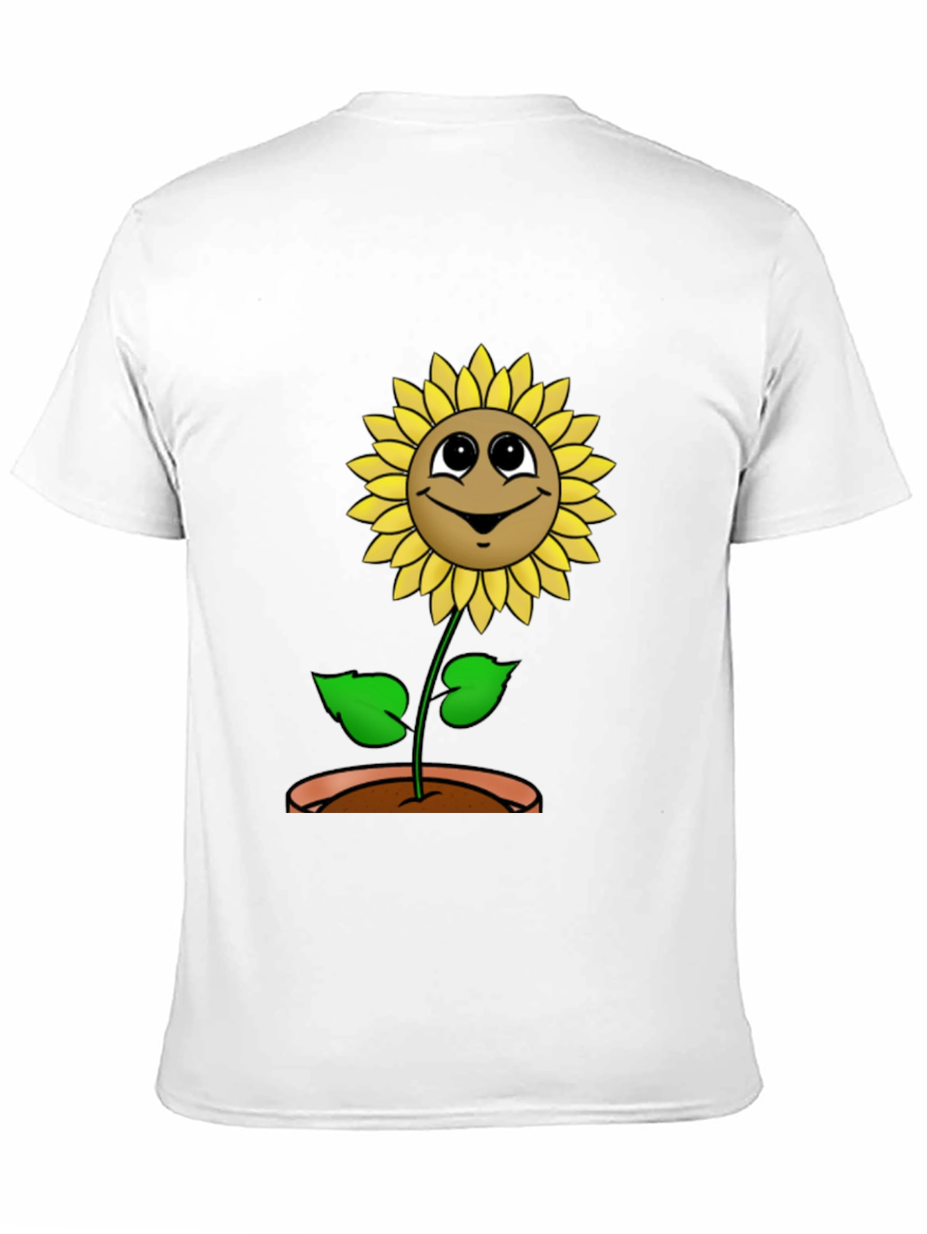 Happy Sunflower Graphic Tee - Black Cotton T-Shirt