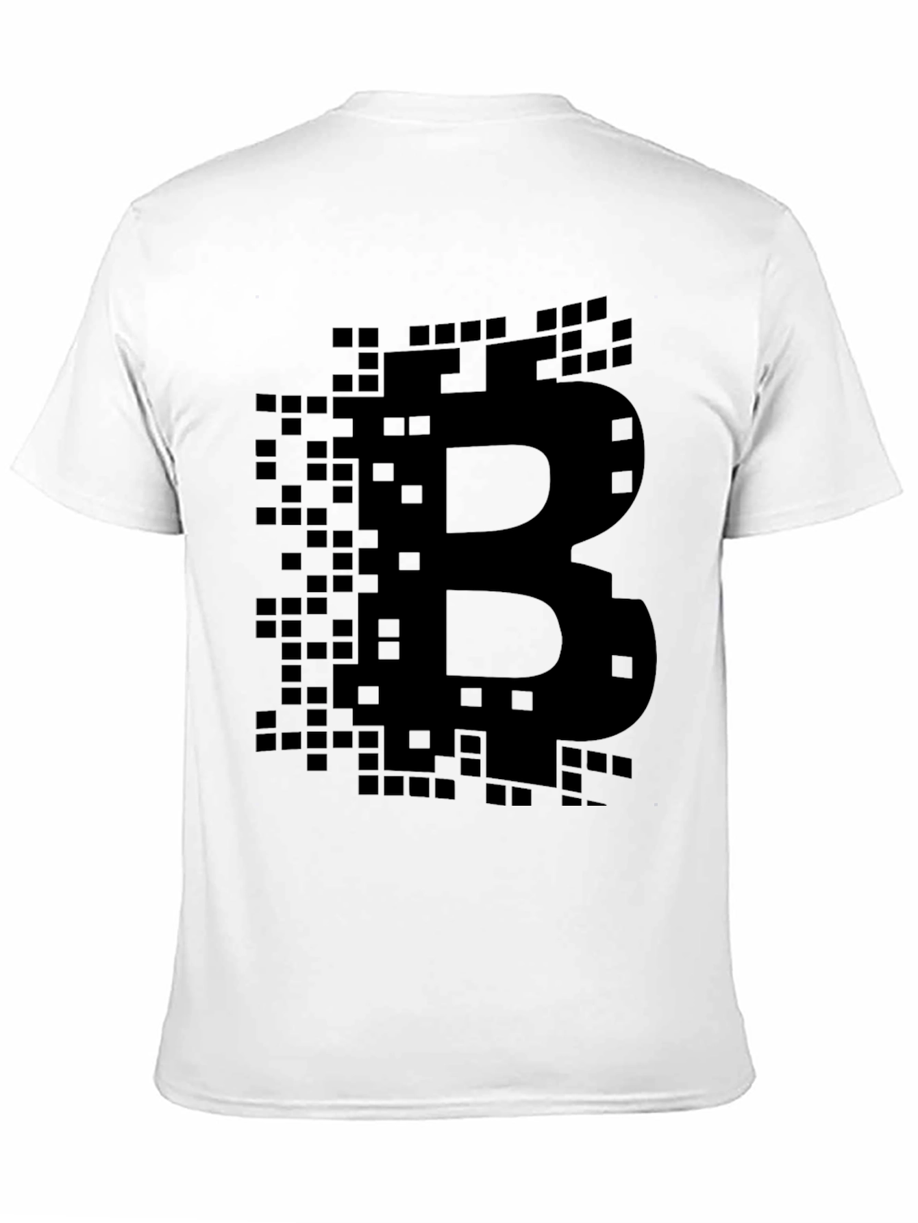 Bitcoin Pixelated Logo Black T-Shirt Crypto Currency Tee