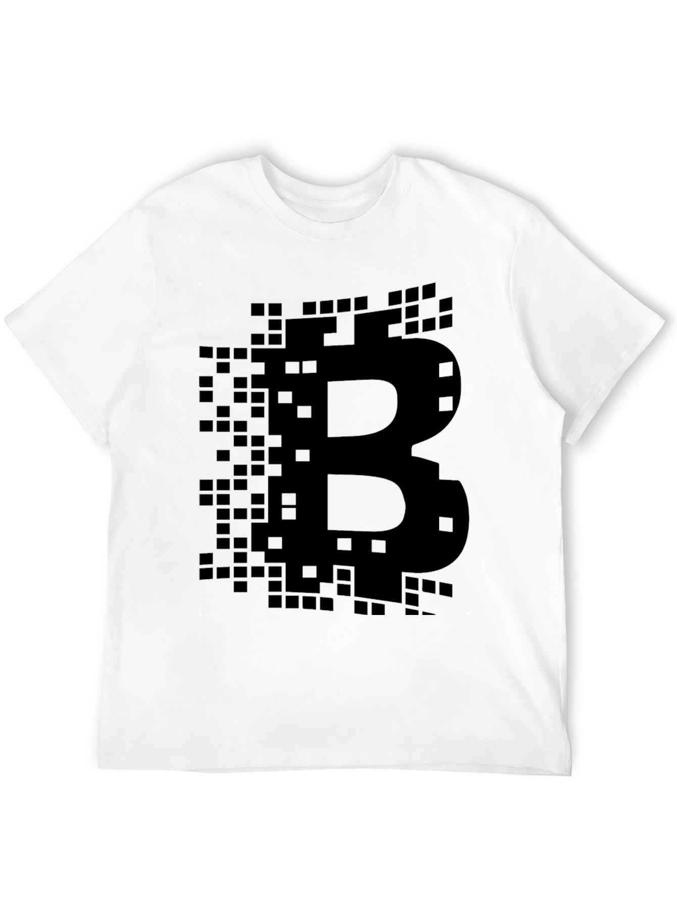 Bitcoin Pixelated Logo Black T-Shirt Crypto Currency Tee