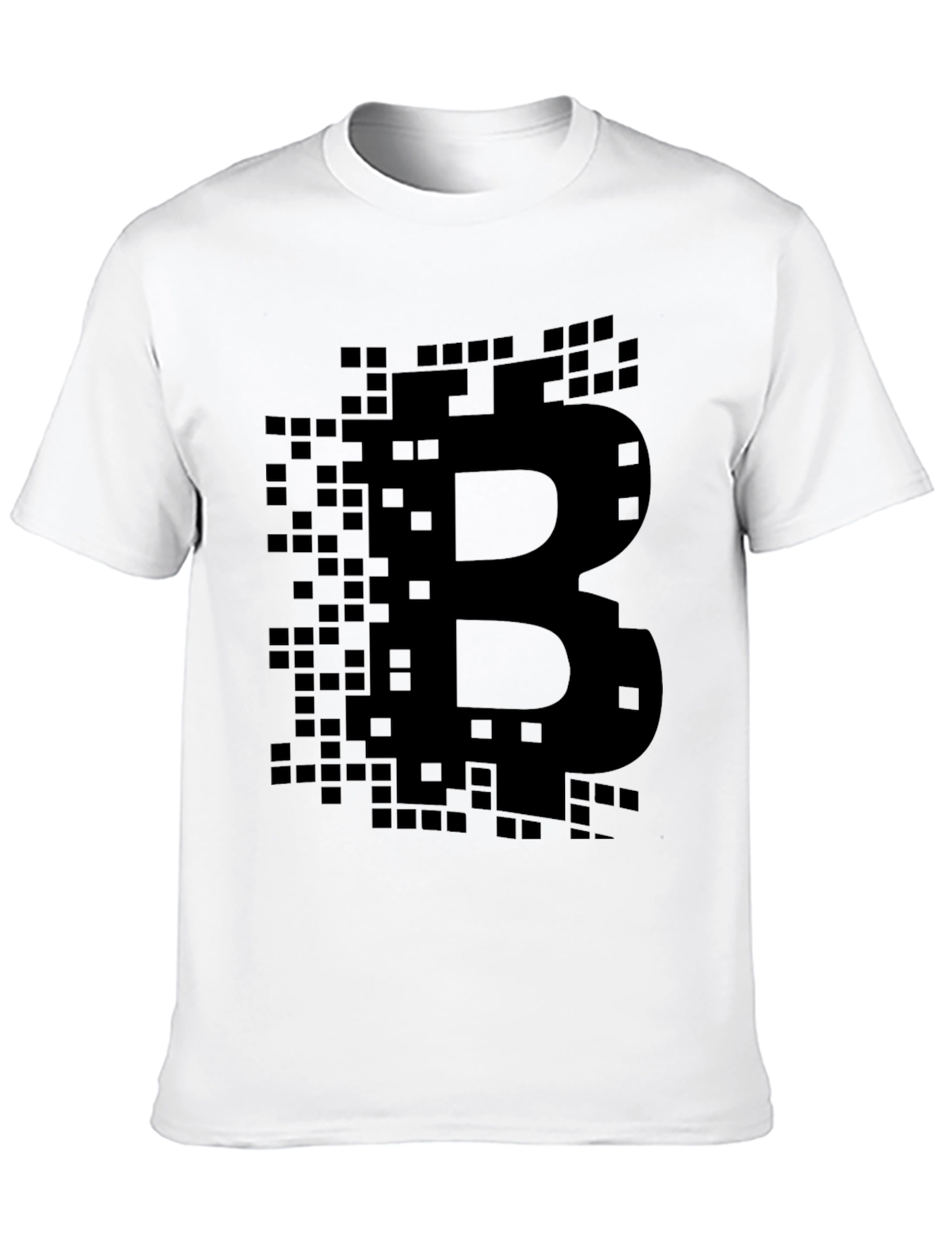 Bitcoin Pixelated Logo Black T-Shirt Crypto Currency Tee
