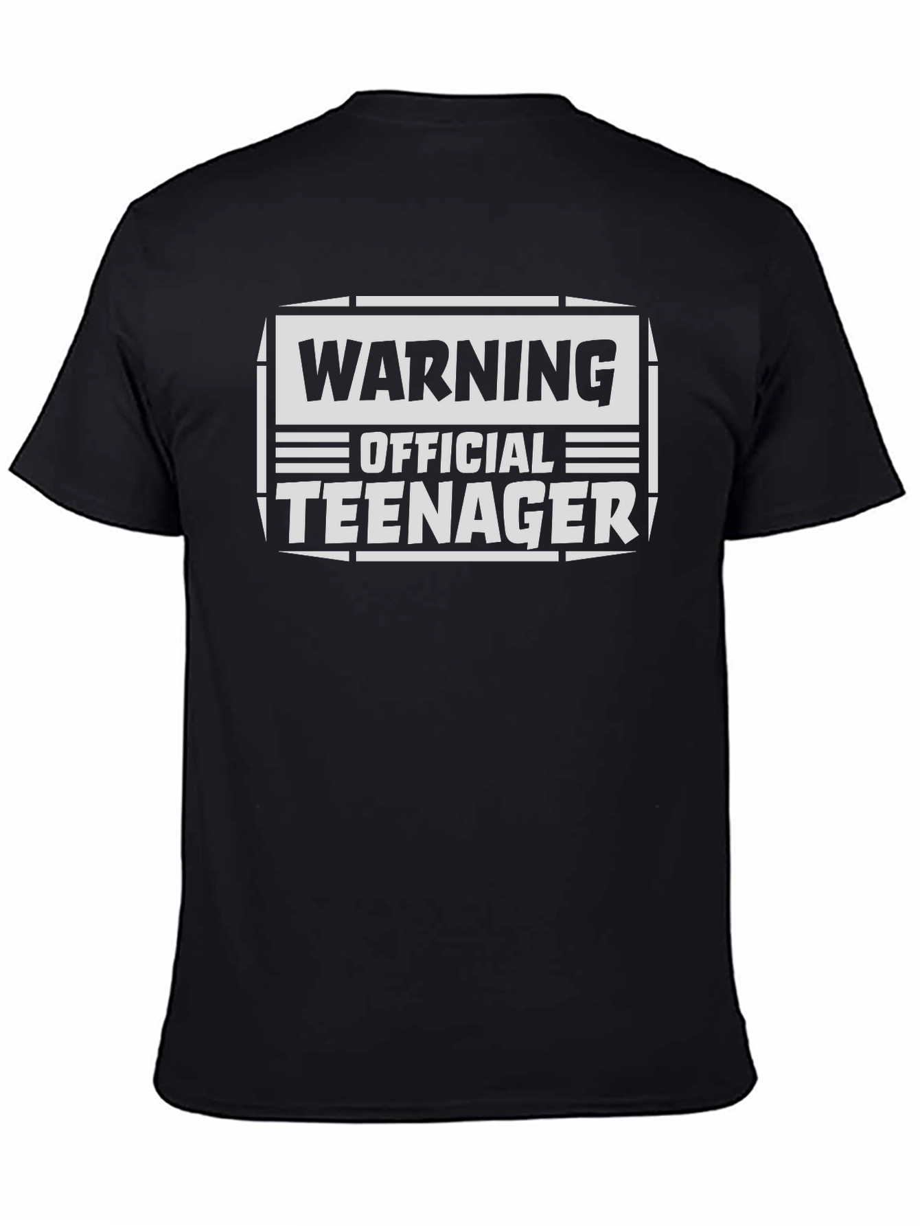 Warning Official Teenager Graphic T-Shirt - Black