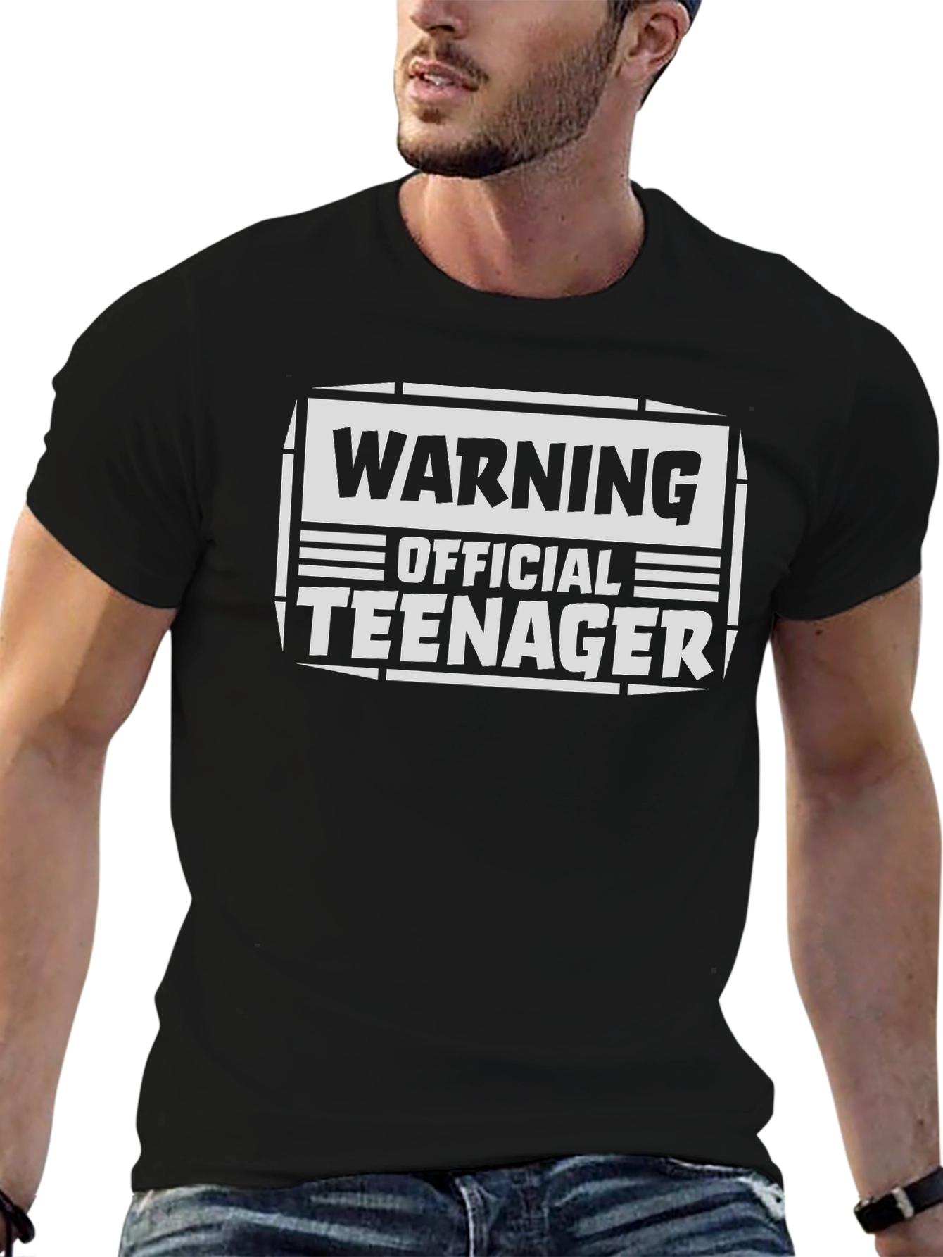 Warning Official Teenager Graphic T-Shirt - Black