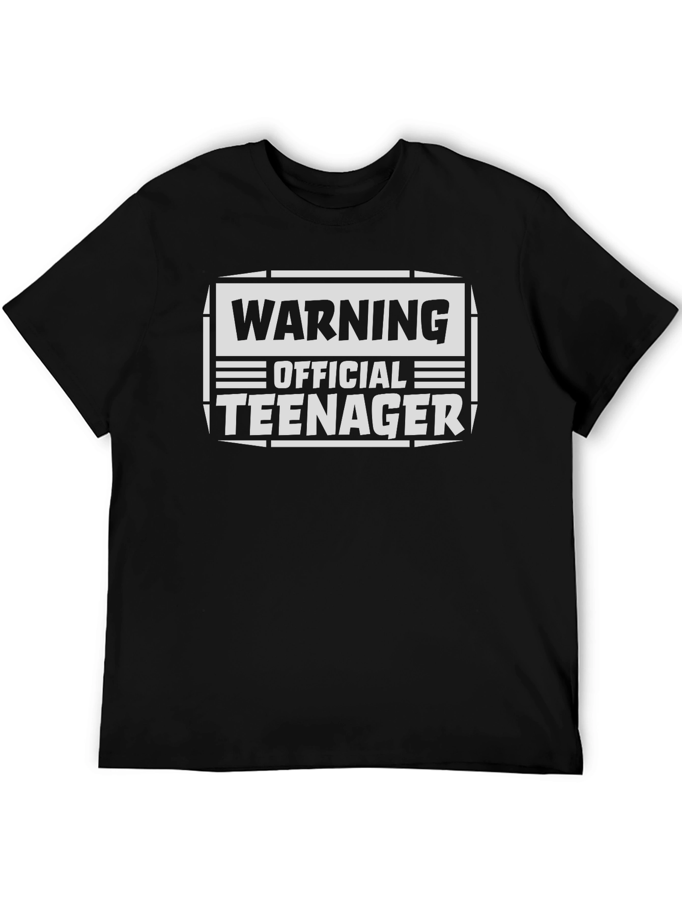 Warning Official Teenager Graphic T-Shirt - Black