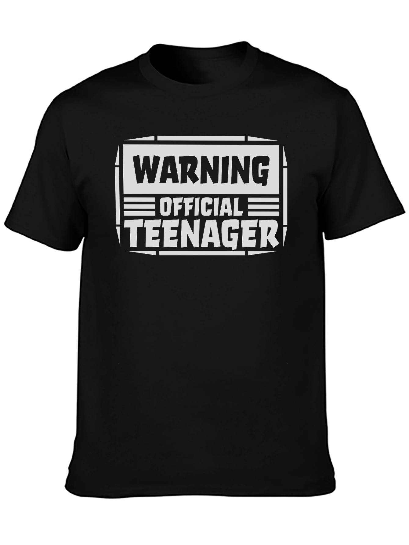 Warning Official Teenager Graphic T-Shirt - Black