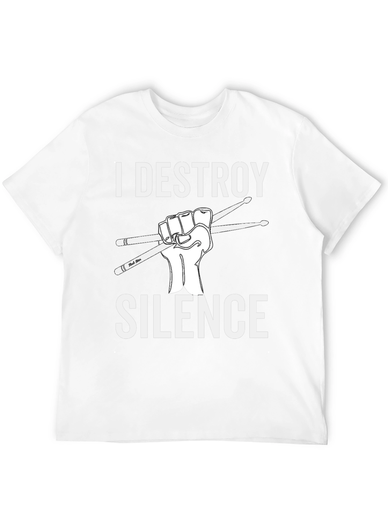 I Destroy Silence Drummer T-Shirt - Black Graphic Tee
