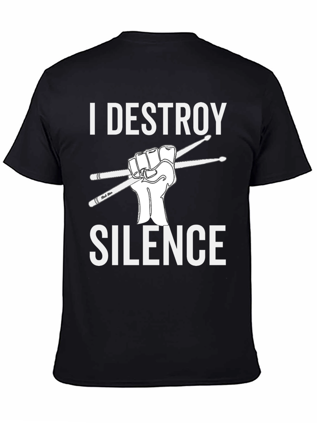 I Destroy Silence Drummer T-Shirt - Black Graphic Tee