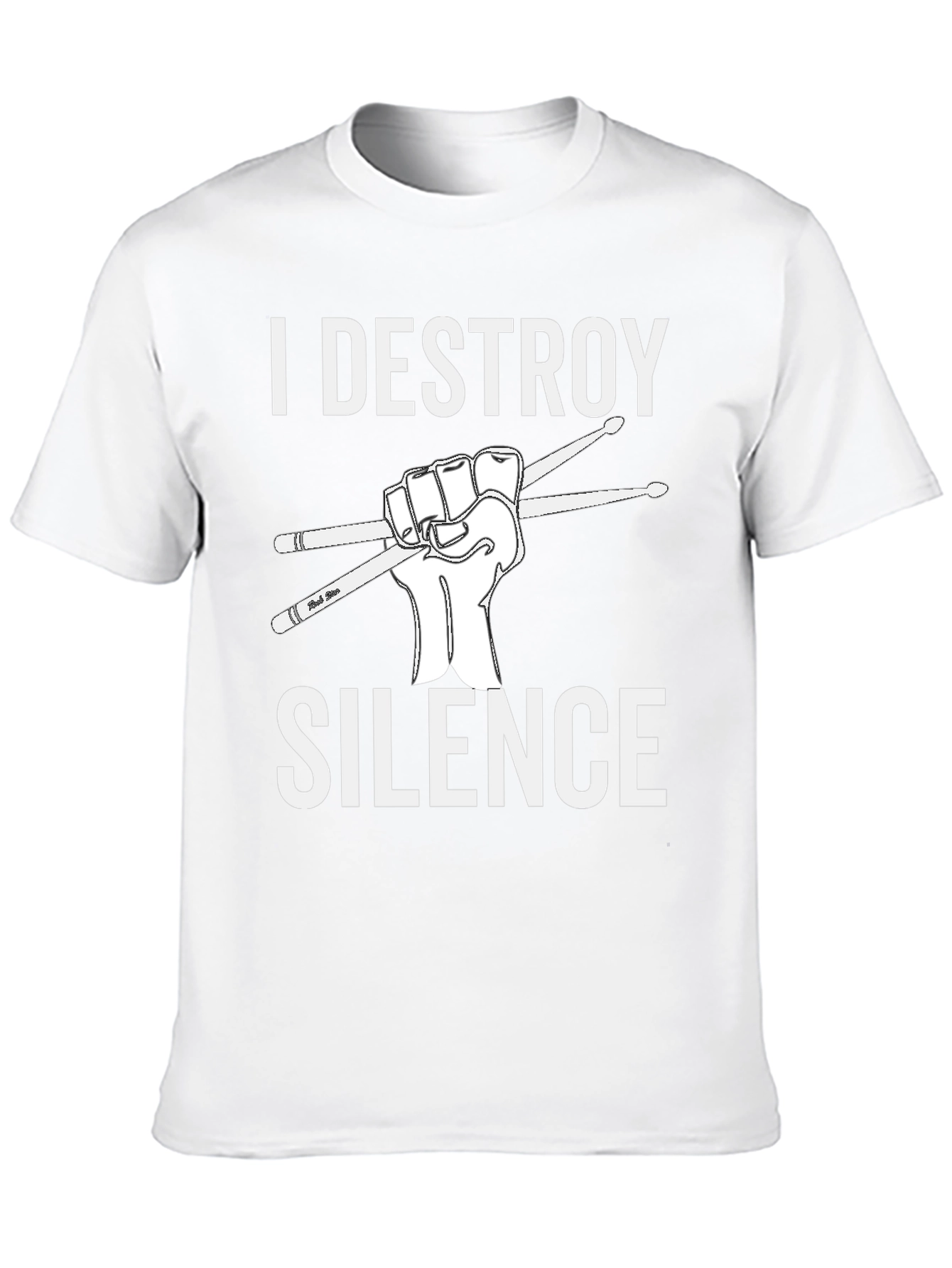 I Destroy Silence Drummer T-Shirt - Black Graphic Tee