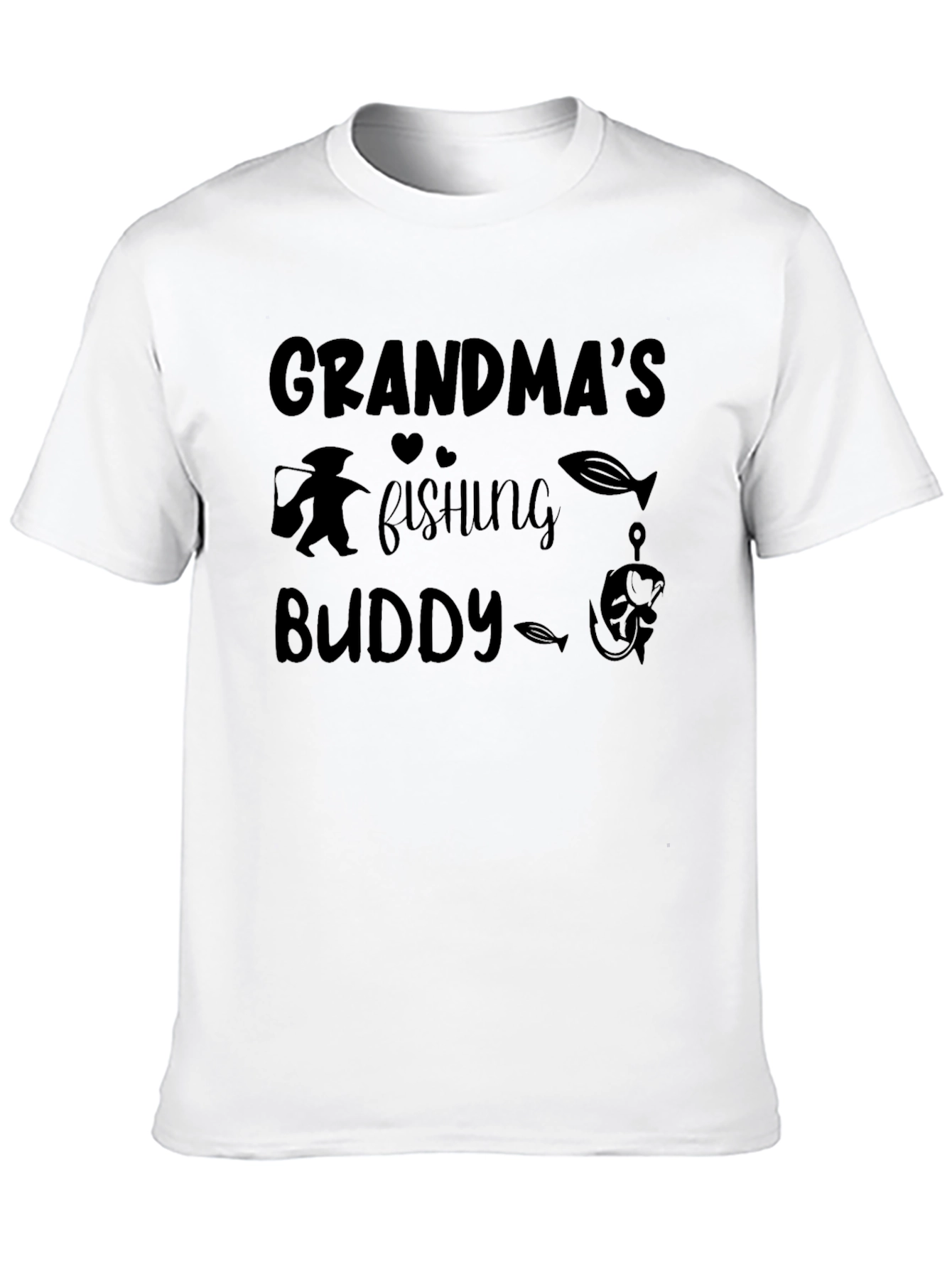 Grandmas Fishing Buddy Black T-Shirt