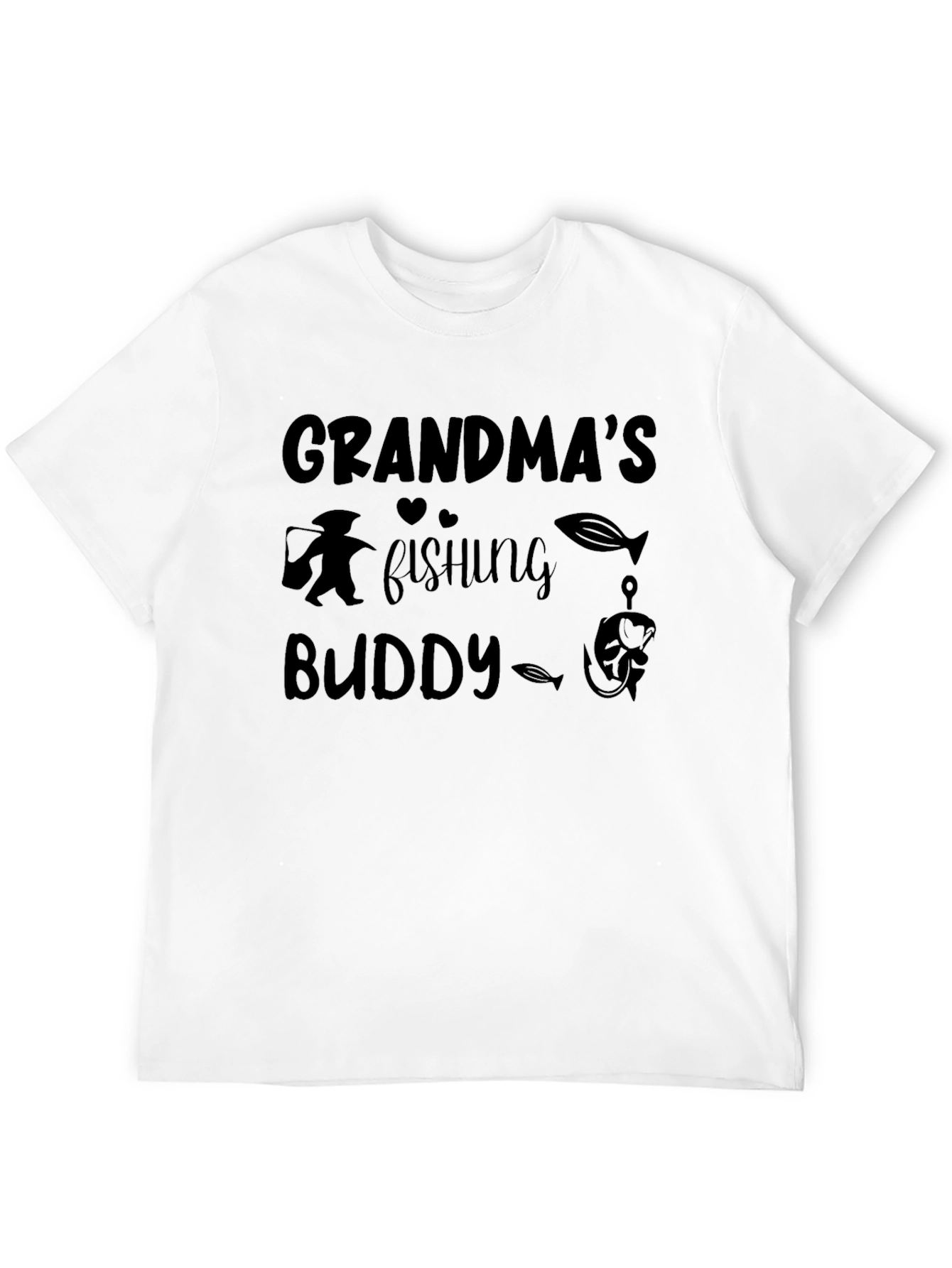 Grandmas Fishing Buddy Black T-Shirt