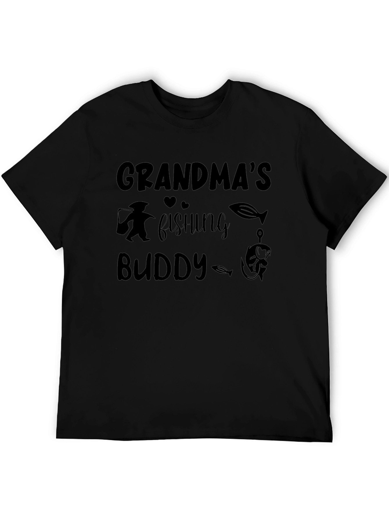 Grandmas Fishing Buddy Black T-Shirt