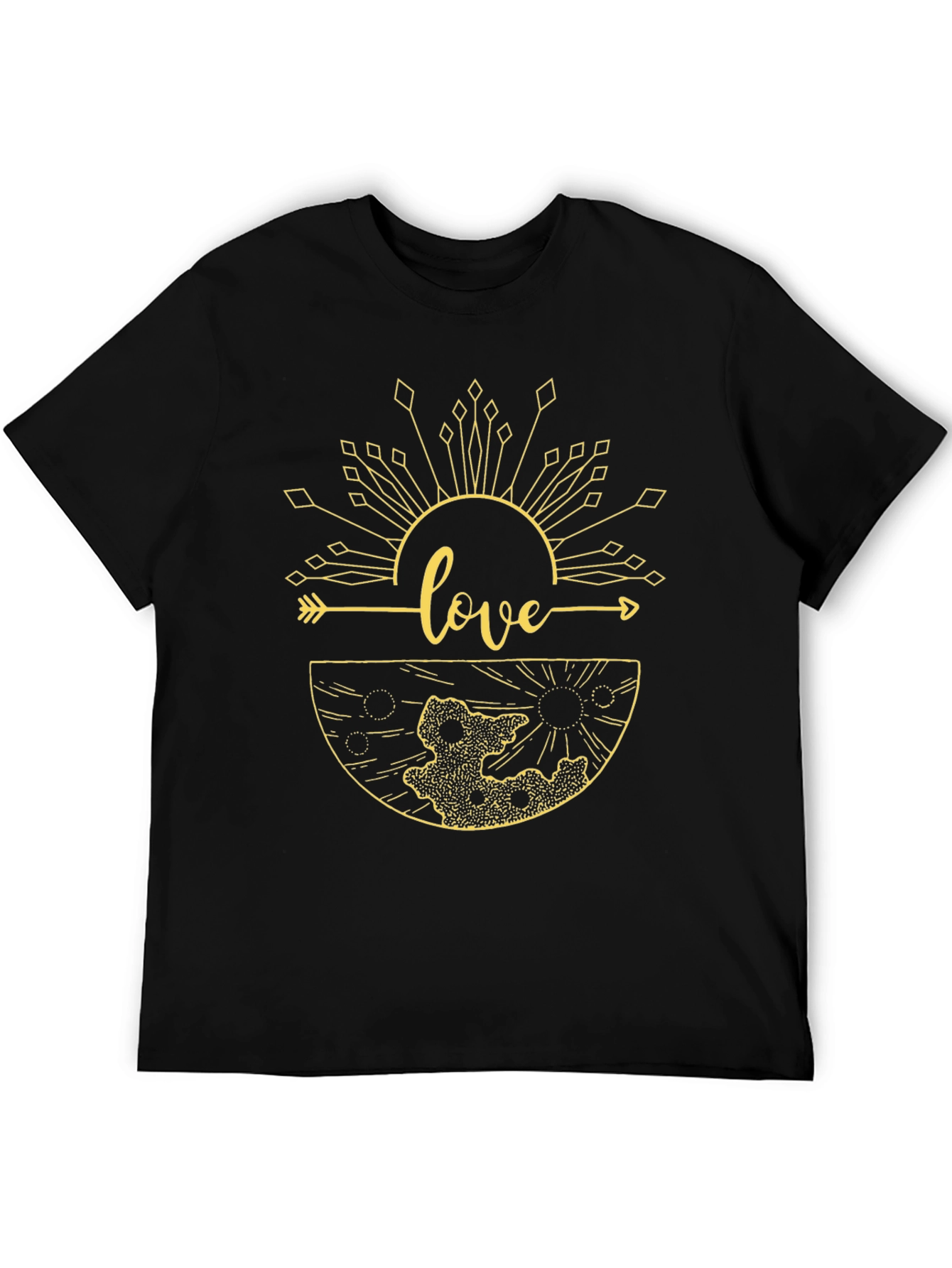 Love Graphic Print Black T-Shirt