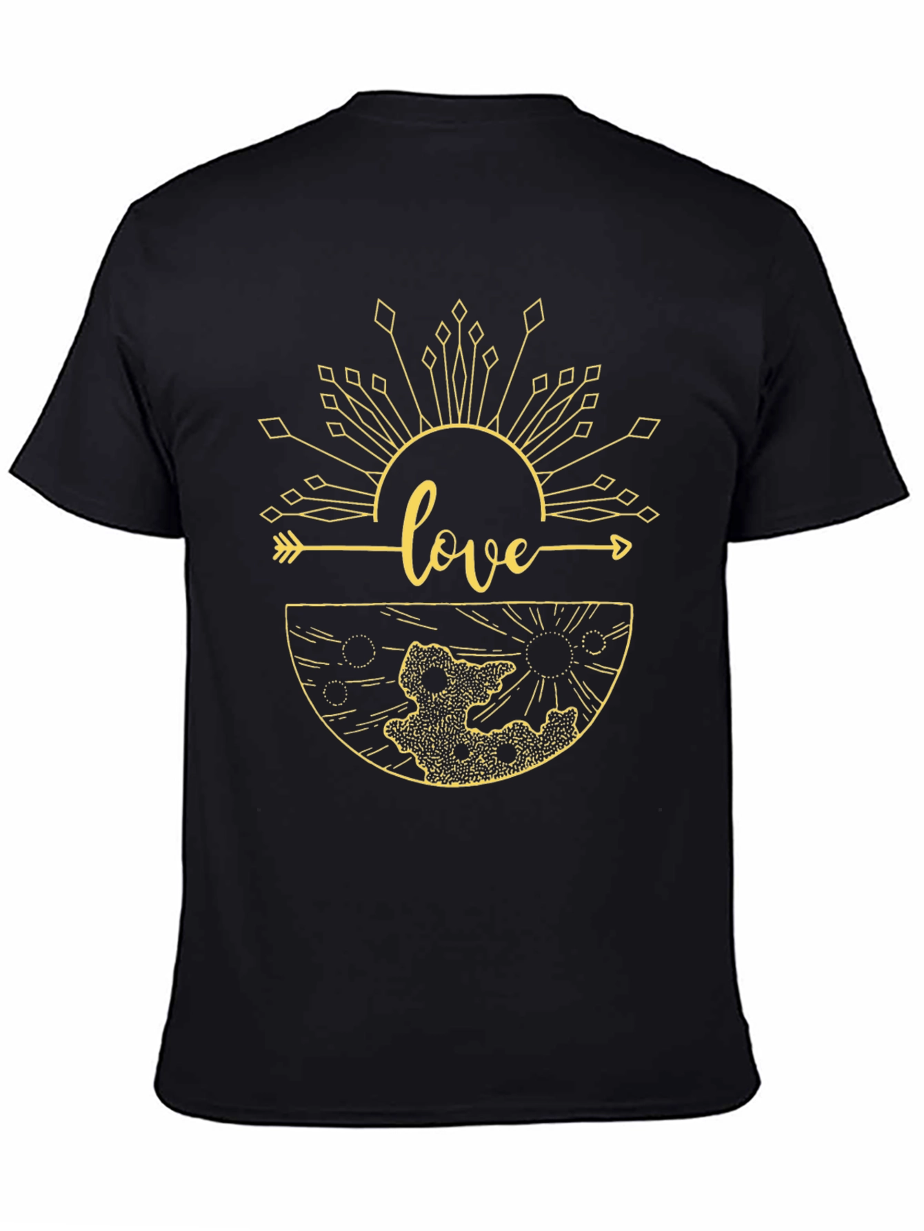 Love Graphic Print Black T-Shirt