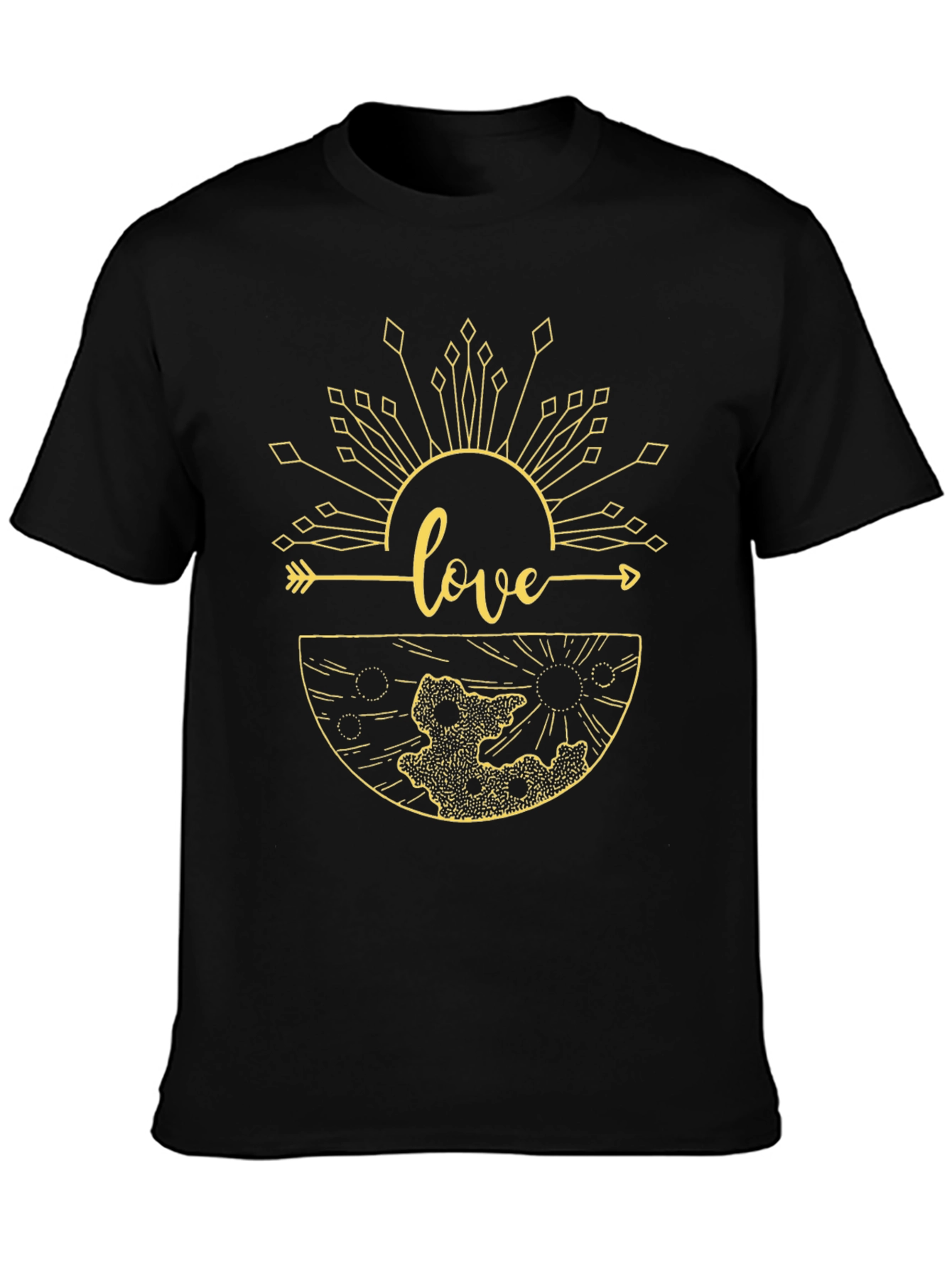 Love Graphic Print Black T-Shirt