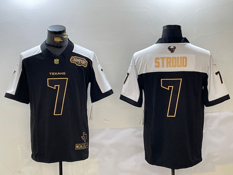 Men's Houston Texans C.J. Stroud #7 Black Game Player Jerseys