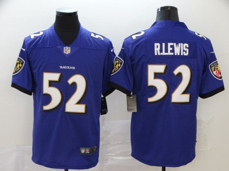 Men's Baltimore Ravens Ray Lewis #52 Purple Retired Player Game Jerseys
