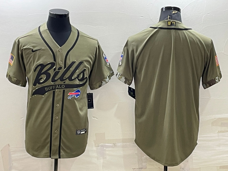 Men's Buffalo Bills Olive 2022 Salute To Service Limited Blank Jerseys