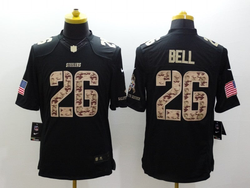 Men's Pittsburgh Steelers LeVeon Bell #26 Black Game Player Jerseys