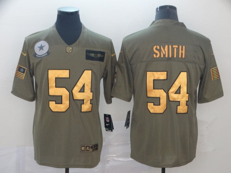 Men's Dallas Cowboys Jaylon Smith #54 Brown Game Player Jerseys