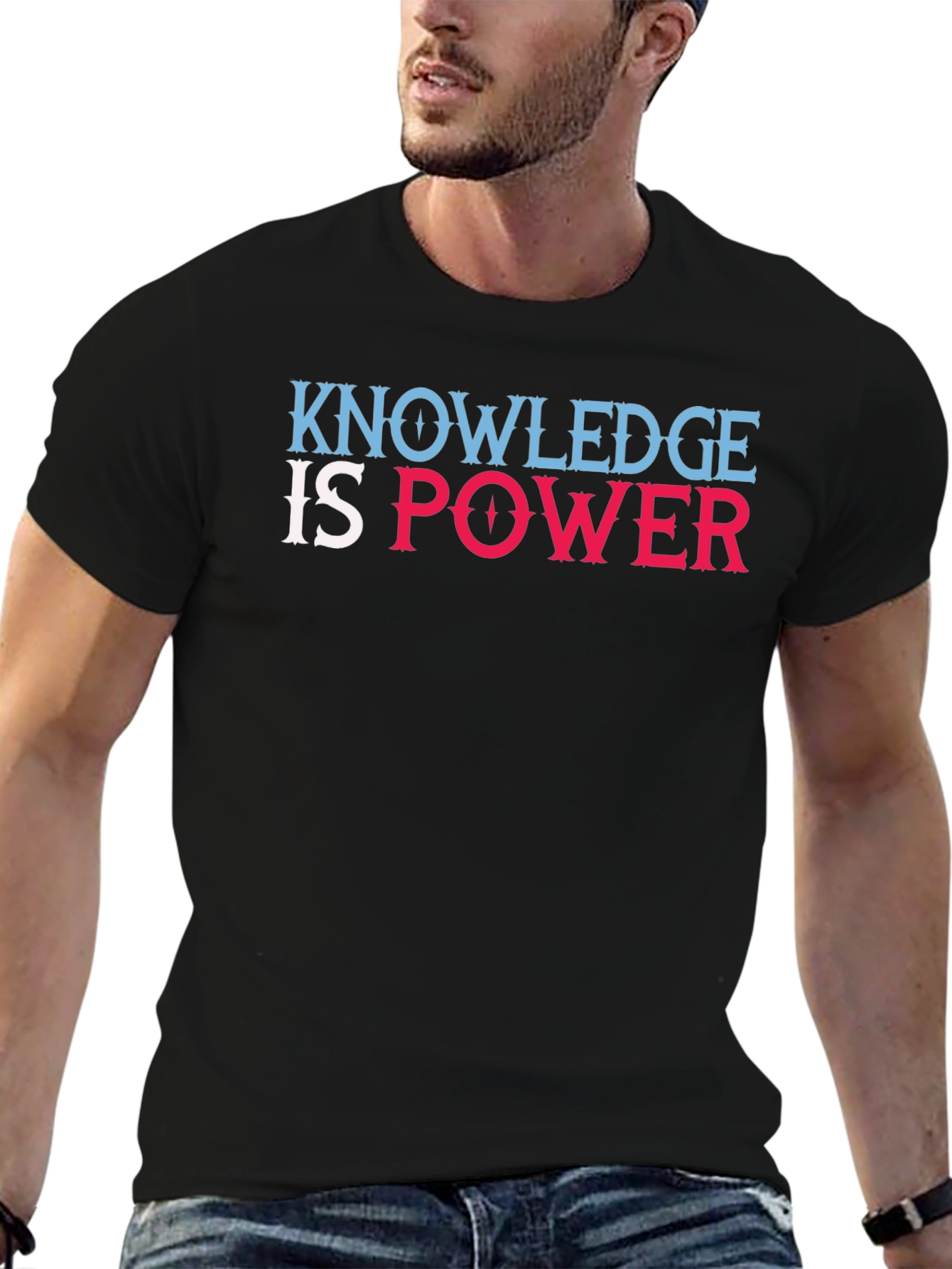 Knowledge is Power Graphic T-Shirt - Black