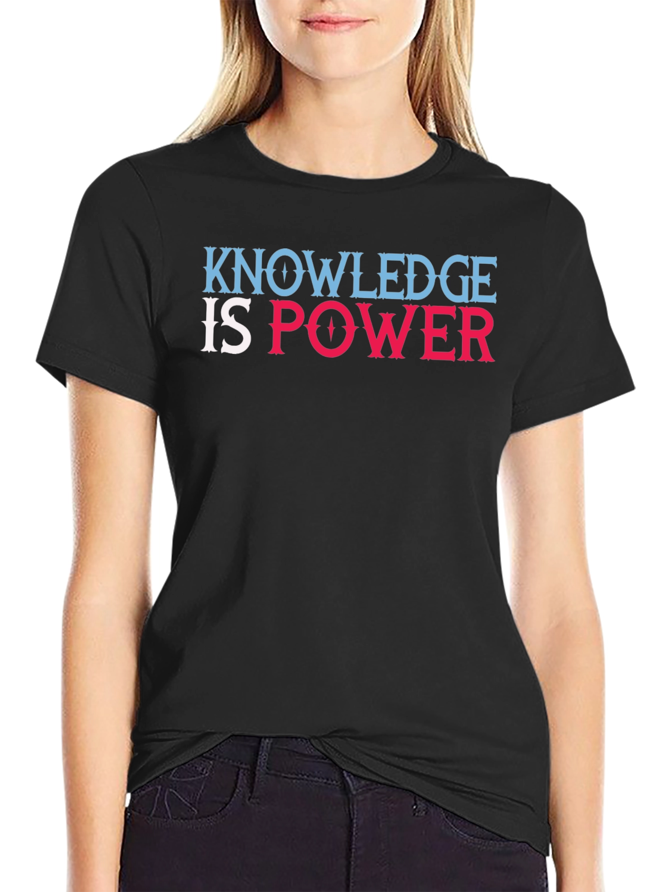Knowledge is Power Graphic T-Shirt - Black