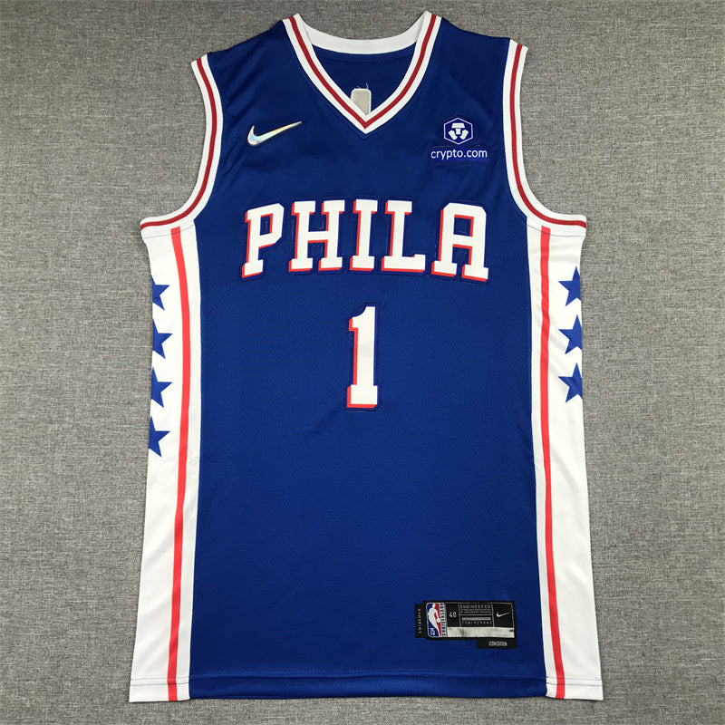 Men's Philadelphia 76ers James Harden Blue 2021/22 Fast Break Replica Jerseys
