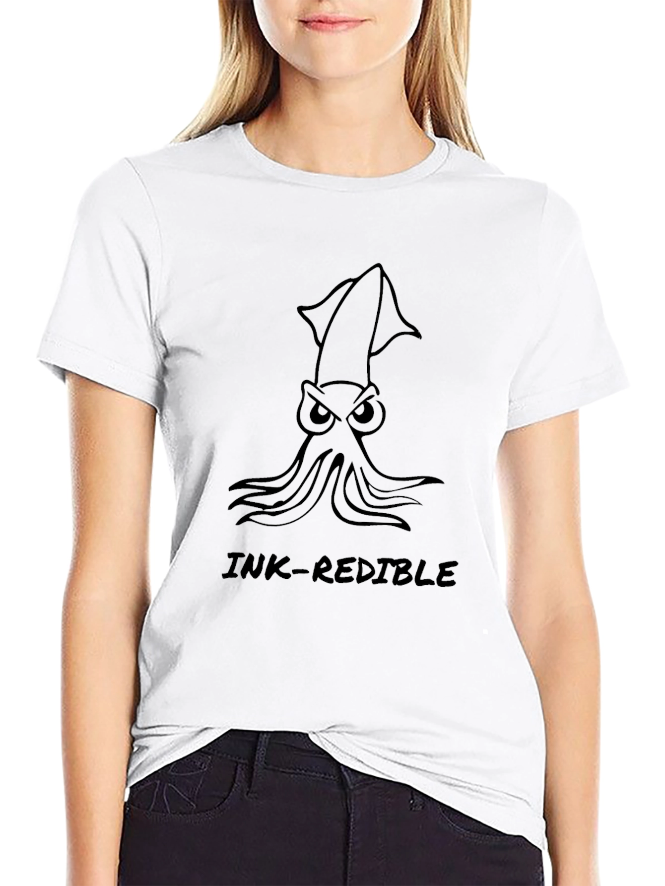 Ink-Redible Squid Graphic Black T-Shirt