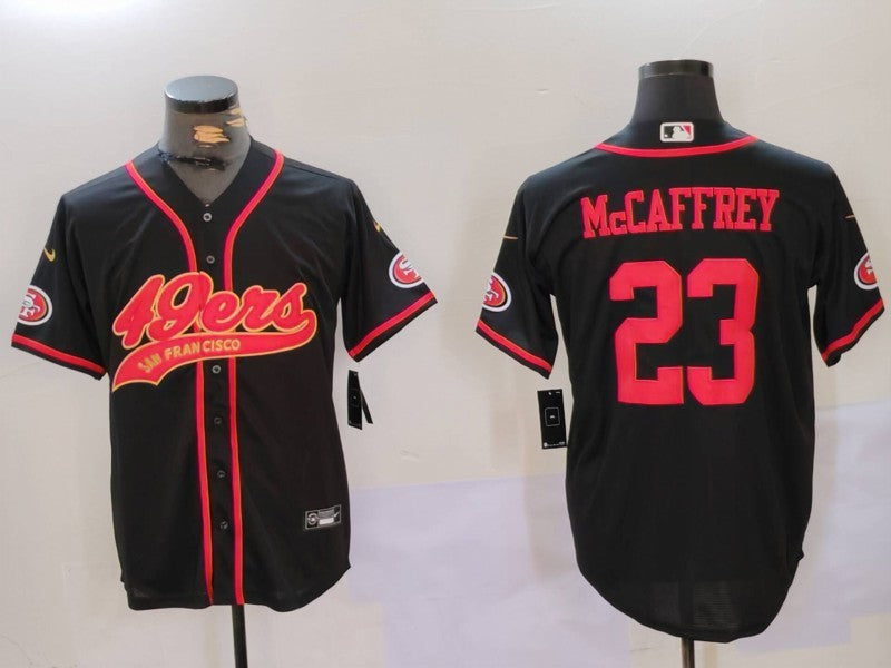 Men's San Francisco 49ers Christian McCaffrey #23 Black Replica Player Jerseys