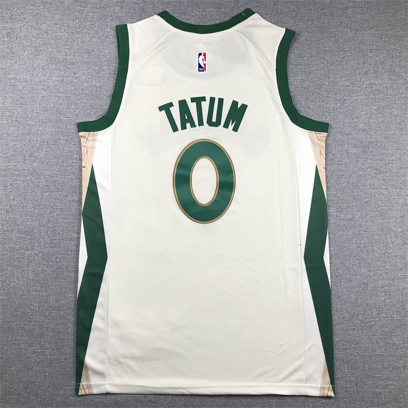 Men's Boston Celtics Jayson Tatum #0 White 2023/24 Swingman Jerseys - City Edition