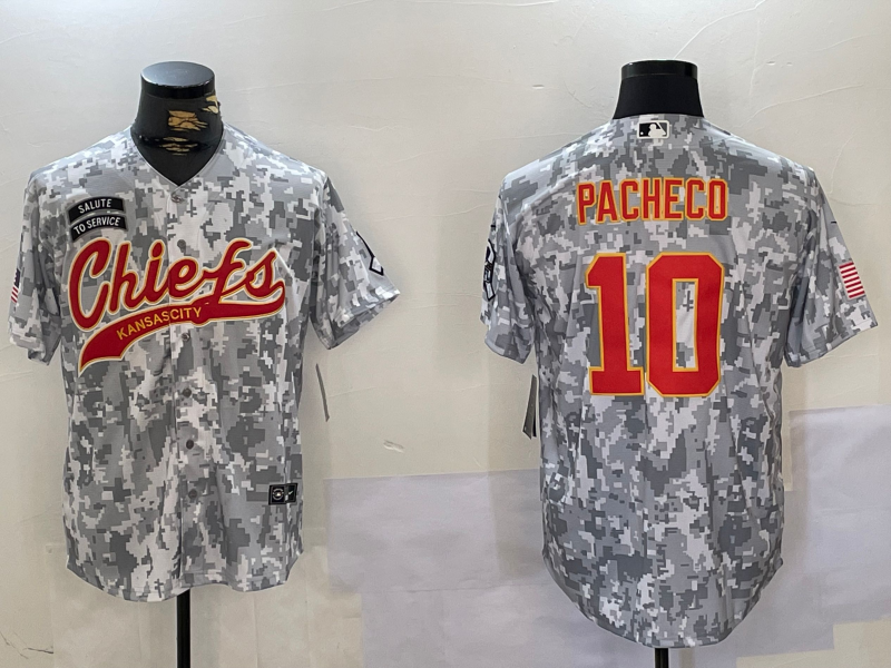 Men's Kansas City Chiefs Isiah Pacheco #10 Arctic Camo Salute to Service Limited Jerseys