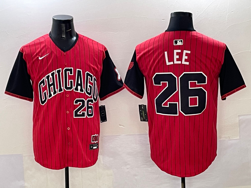 Men's Chicago White Sox Korey Lee #26 Red/Black 2025 City Connect Limited Player Jerseys